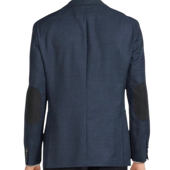 Hugo Boss | Men’s Navy Blue Virgin Wool Jaye Elbow Patch Sport Coat Blazer ~ 54R - Picture 13 of 13